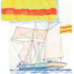Bandera de solicitud de Práctico en los buques españoles desde 1901 hasta 1931. 