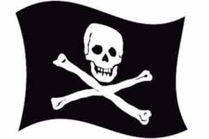 Popular bandera pirata, por derivación de la bandera templaria.