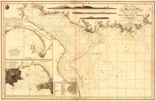 Carta esférica del Río de La Plata, 1800‐1812, F. Bauza.