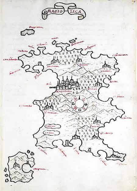 Islario sobre Mallorca, de Antonio Millo, 1581.