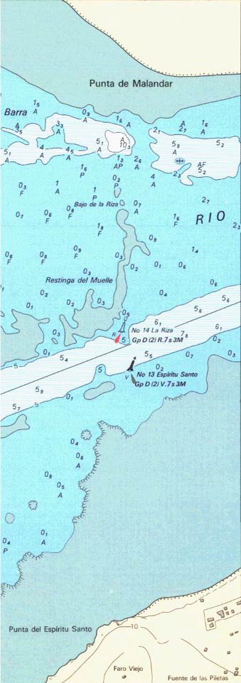 Foto nº 8, detalle de la zona de varada, según carta náutica corregida en 2005.
