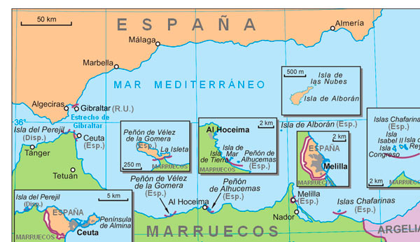 Posesiones españolas en el Norte de Africa.