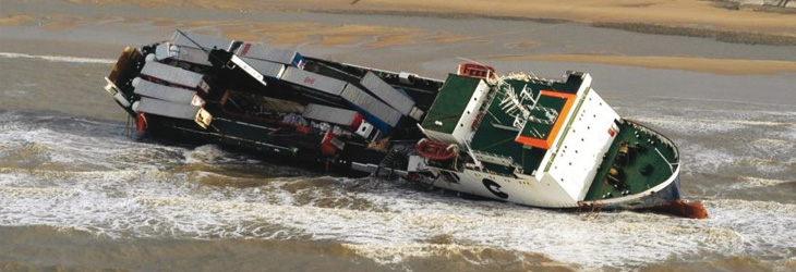 Cargo Ferry Riverdance, varado en Lancashire (Irish Sea) el 31 de enero de 2008