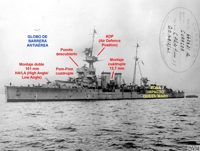 El “Curacoa” tras su conversión en crucero AA