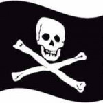 Popular bandera pirata, por derivación de la bandera templaria.