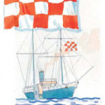 Bandera de solicitud de Práctico en los buques españoles hasta 1894.