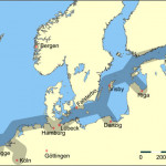 Principales rutas de la Liga Hanseática.