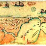 Bahia de Cádiz, plano del ataque angloholandes en 1702.